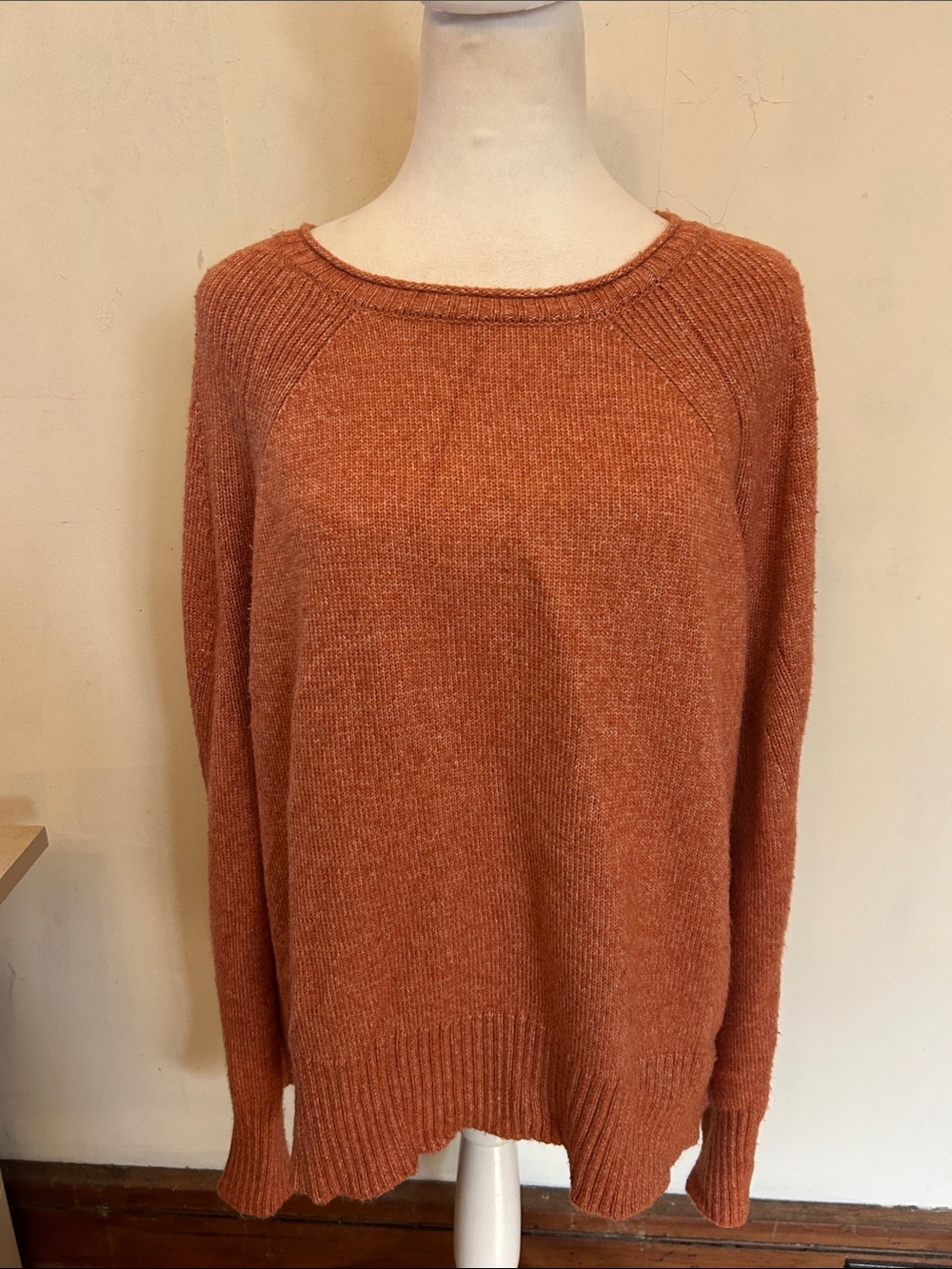 Wonderly Women's Cozy Rust Crewneck Sweater Size XL EUC